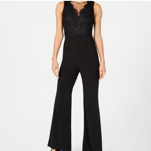 Adrianna Papell Pants - Adrianna Papell Black Sleeveless Jumpsuit